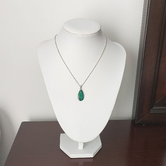 Green Malachite Crystal Pear Pendant